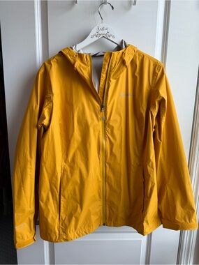 Eddie Bauer Yellow Nylon Rain Jacket Lightweight Classic Outdoors Large